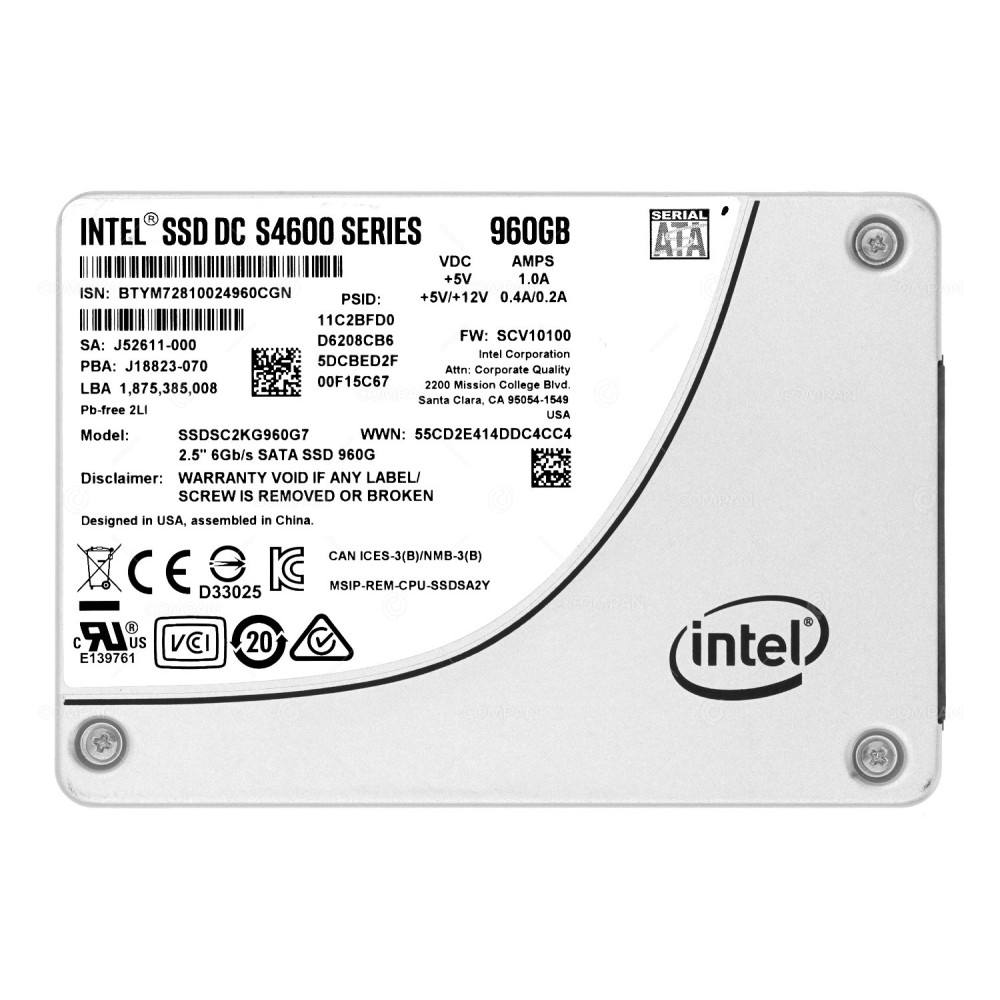 SSDSC2KG960G7 INTEL 960GB DC S4600 SERIES 2,5" SFF SATA 6G SSD J18823-071